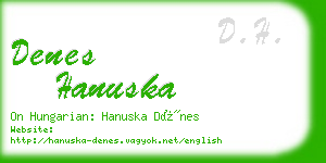 denes hanuska business card